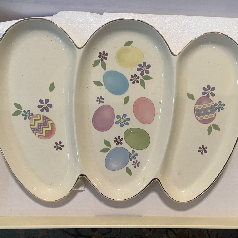 Lenox Easter 3 Part Divided 14" Egg Platter in original box